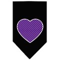 Unconditional Love Purple Swiss Dot Heart Screen Print Bandana Black Large UN812515